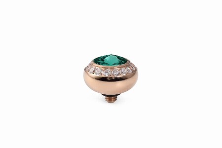 Qudo Rose Gold Topper Tondo Deluxe 10mm - Emerald